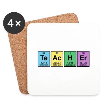 Professeur de chimie - Dessous de verre (lot de 4) - blanc - Devant