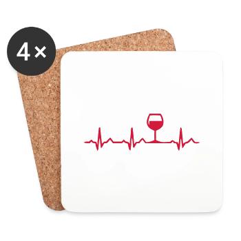 ECG red wine red wine - Coasters (set of 4) - white - Front
