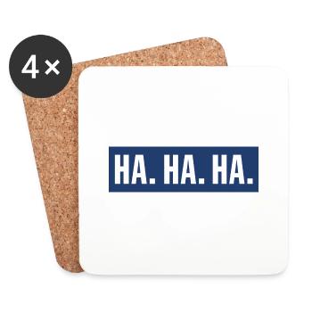 Ha ha ha - Coasters (set of 4) - white - Front