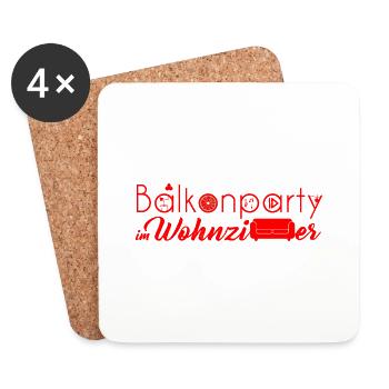 Balcony party in the living room logo - Coasters (set of 4) - white - Front