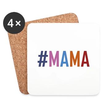 Hashtag Mama - Coasters (set of 4) - white - Front