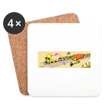 Girafe relaxe sur la plage🦒 - Dessous de verre (lot de 4) - blanc - Devant