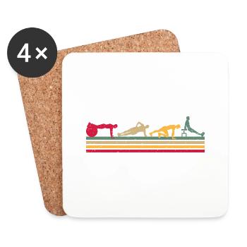 Fitness Vintage Design Plank Muscles Sport Gym - Coasters (set of 4) - white - Front