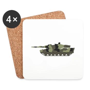 Stridsvagn 122 Sweden - Dessous de verre (lot de 4) - blanc - Devant