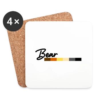 Bear Bärenflagge - Untersetzer (4er-Set) - Weiß - Vorne