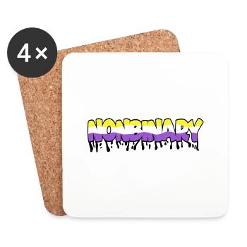 Nonbinary - Untersetzer (4er-Set) - Weiß - Vorne