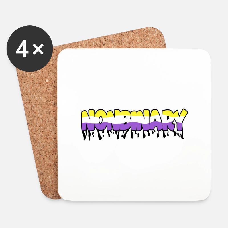 Nonbinary - Coasters (set of 4) - white