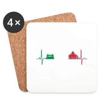 Rome Skyline Italy Italian Heartbeat - Coasters (set of 4) - white - Front