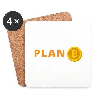 Bitcoin Plan B - Untersetzer (4er-Set) - Weiß - Vorne