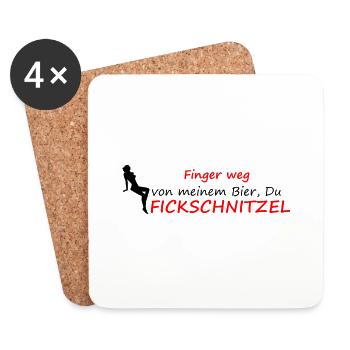 Finger weg - Untersetzer (4er-Set) - Weiß - Vorne