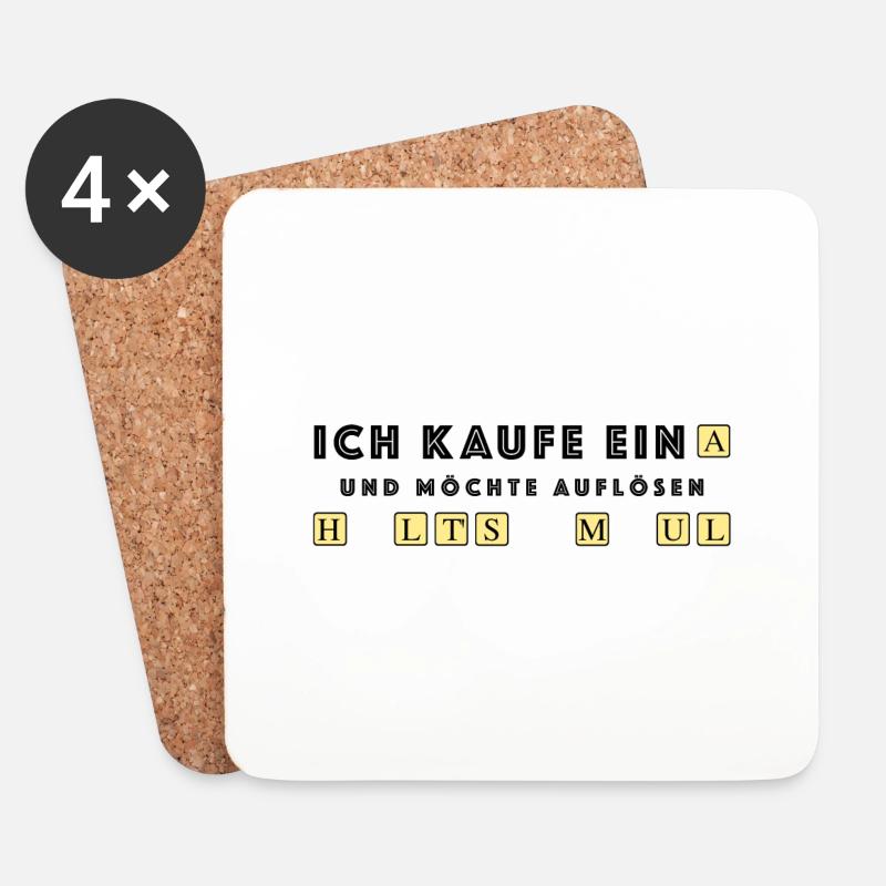 Halts Maul, lustige Sprüche Spiel Quiz Sarkasmus - Untersetzer (4er-Set) - Weiß