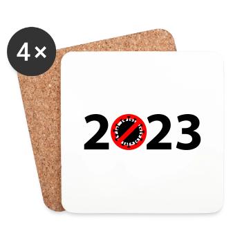 Virus Anti Corona 2023 - Dessous de verre (lot de 4) - blanc - Devant