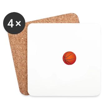 basketball heartbeat - Coasters (set of 4) - white - Front