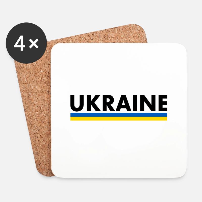 Ukraine - Untersetzer (4er-Set) - Weiß