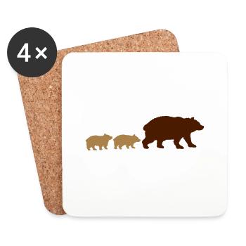 Famille Kids Bear - Dessous de verre (lot de 4) - blanc - Devant