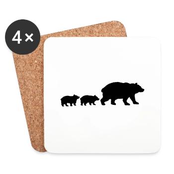 Enfants de la famille Bear - Dessous de verre (lot de 4) - blanc - Devant