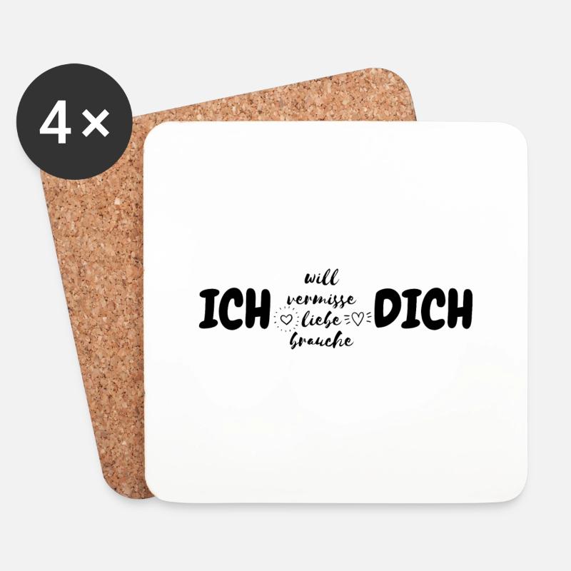 Ich liebe dich - Untersetzer (4er-Set) - Weiß