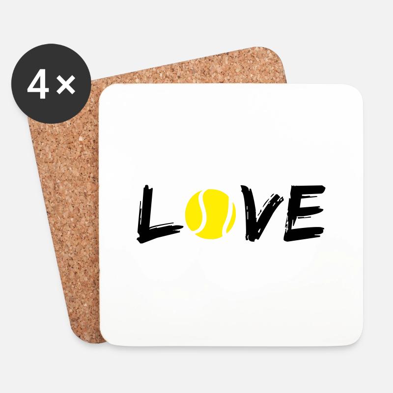 Love Tennis - Untersetzer (4er-Set) - Weiß