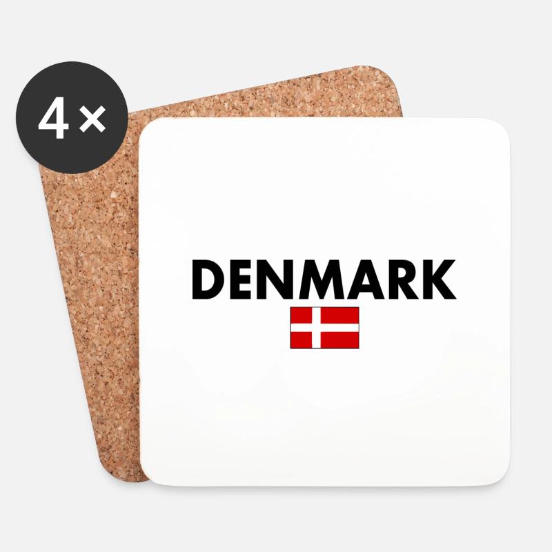 Dänemark - Untersetzer (4er-Set) - Weiß