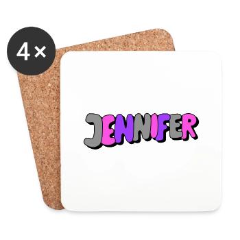 Jennifer - Dessous de verre (lot de 4) - blanc - Devant