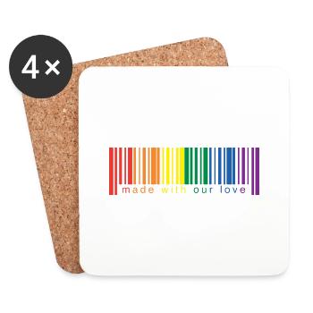 Code-Barres lgbt - Dessous de verre (lot de 4) - blanc - Devant