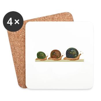 Snails - Coasters (set of 4) - white - Front
