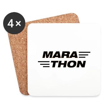 Triathlon Swim Bike Run Marathon - Coasters (set of 4) - white - Front