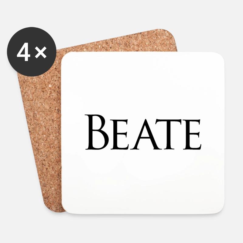 Beate black - Untersetzer (4er-Set) - Weiß