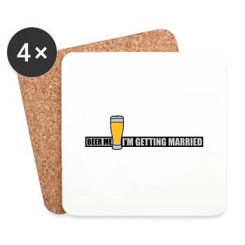 Beer Me Me marier - Dessous de verre (lot de 4) - blanc - Devant