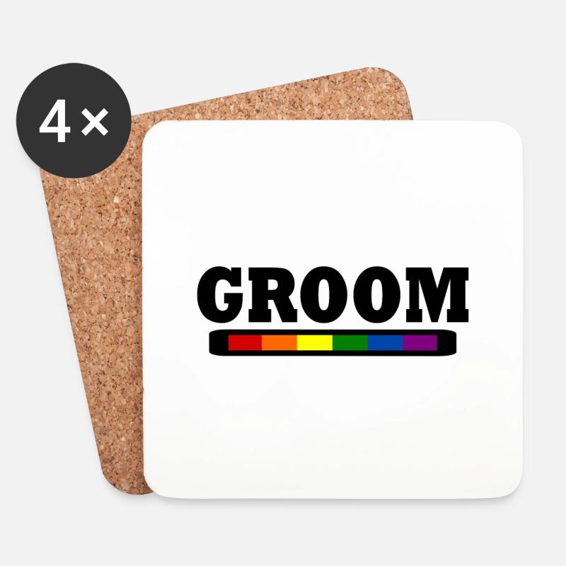 Groom - Untersetzer (4er-Set) - Weiß