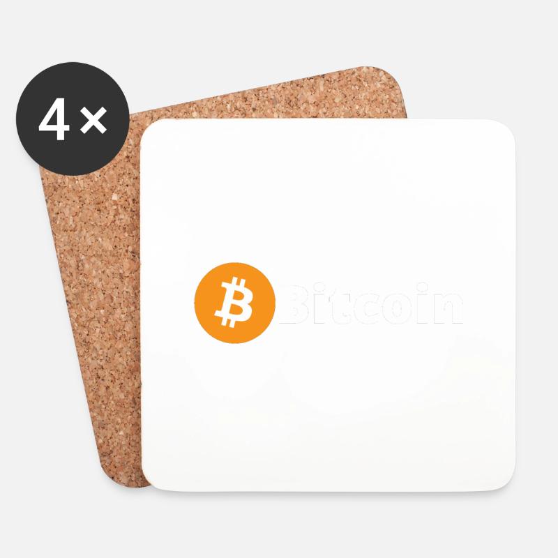 Bitcoin (Bitcoin) - Untersetzer (4er-Set) - Weiß