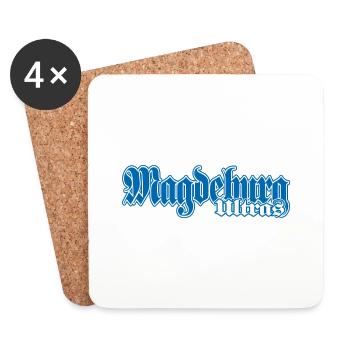 Magdeburg Ultras Fussball Fanartikel Fanblock - Untersetzer (4er-Set) - Weiß - Vorne