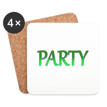 Party green design - Coasters (set of 4) - white - Front