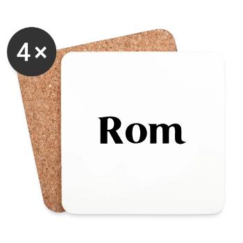 Rome - Noir - Dessous de verre (lot de 4) - blanc - Devant