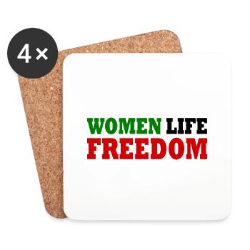 Women life freedom - Dessous de verre (lot de 4) - blanc - Devant