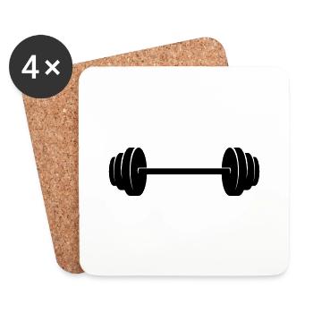 Dumbbell Logo Design Fitness - Dessous de verre (lot de 4) - blanc - Devant