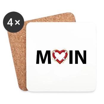 Moin mit Herz - Untersetzer (4er-Set) - Weiß - Vorne