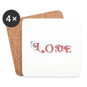 love - Untersetzer (4er-Set) - Weiß - Vorne