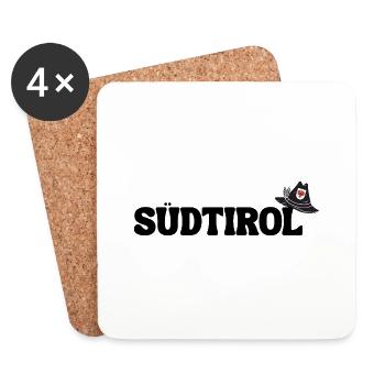Tyrol du Sud - Dessous de verre (lot de 4) - blanc - Devant