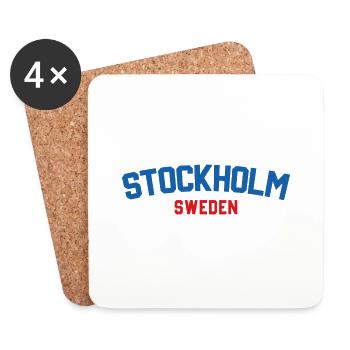 Stockholm Sweden - Coasters (set of 4) - white - Front