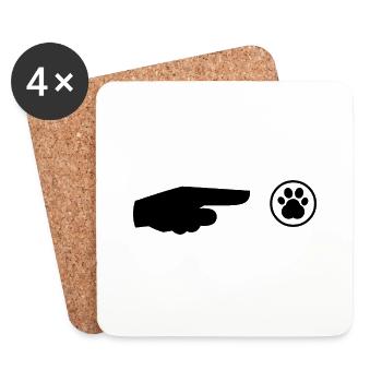 Hund Chien - Dessous de verre (lot de 4) - blanc - Devant