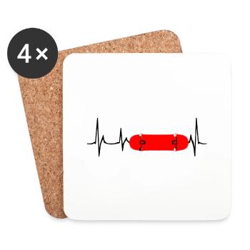 Skateboard SUP Surfing - Coasters (set of 4) - white - Front