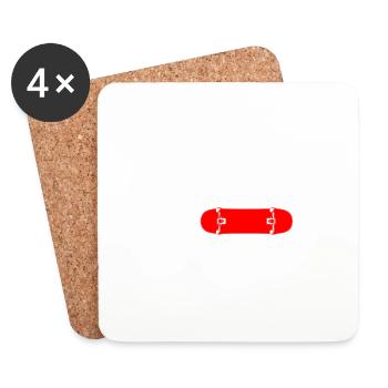 Skateboard SUP Surfing - Coasters (set of 4) - white - Front