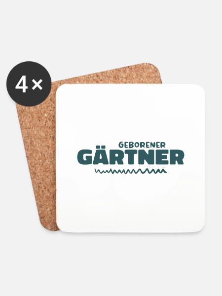 Geborener gärtner - Untersetzer (4er-Set) - Weiß
