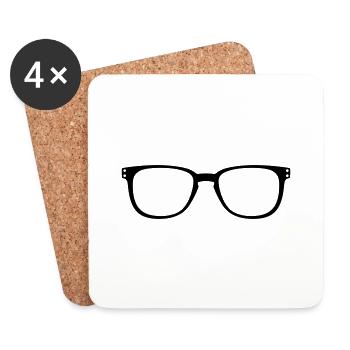 Brille - Untersetzer (4er-Set) - Weiß - Vorne