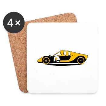 Voiture de sport - Dessous de verre (lot de 4) - blanc - Devant