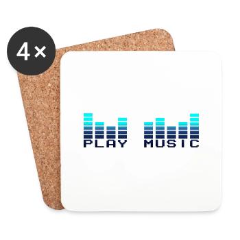 play music - Dessous de verre (lot de 4) - blanc - Devant