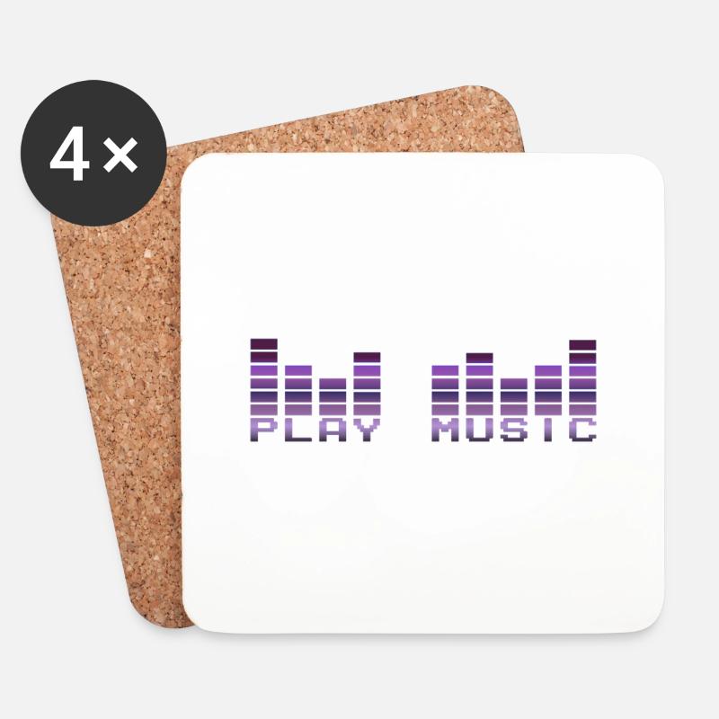 Musik abspielen 3 - Untersetzer (4er-Set) - Weiß