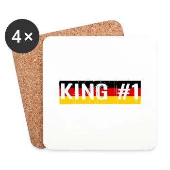 KING #1 KÖNIG - Coasters (set of 4) - white - Front