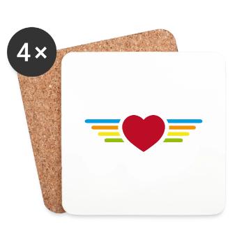 Wings Heart - Coasters (set of 4) - white - Front